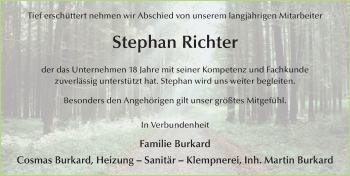 Traueranzeige von Stephan Richter von FZ