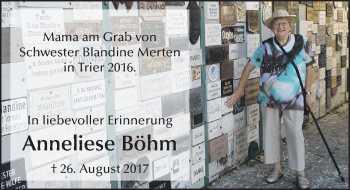 Traueranzeige von Anneliese Böhm von FZ