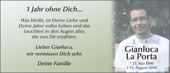 Traueranzeige von Gianluca La Porta von FZ