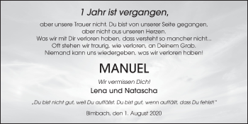 Traueranzeige von Manuel Bröhler von FZ