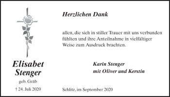 Traueranzeige von Elisabet Stenger von FZ