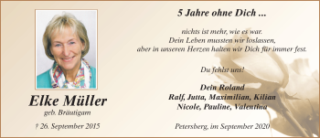 Traueranzeige von Elke Müller von FZ