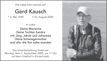 Traueranzeige von Gerd Kausch von FZ