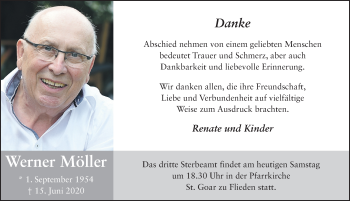 Traueranzeige von Werner Möller von FZ