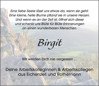 Traueranzeige von Birgit Rothenb?cher von FZ