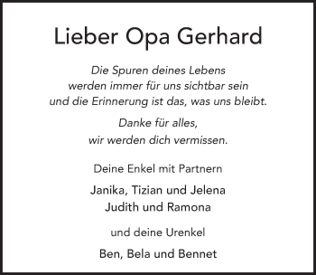 Traueranzeige von Gerhard Lamm von FZ