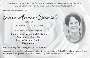 Traueranzeige von Irma Anna Sjiariel von FZ