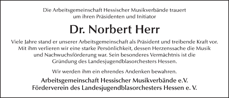 Traueranzeige für Norbert Herr vom 19.01.2021 aus FZ