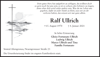 Traueranzeige von Ralf Ullrich von FZ