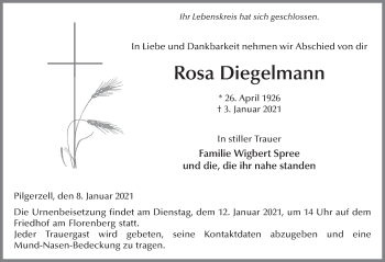 Traueranzeige von Rosa Diegelmann von FZ