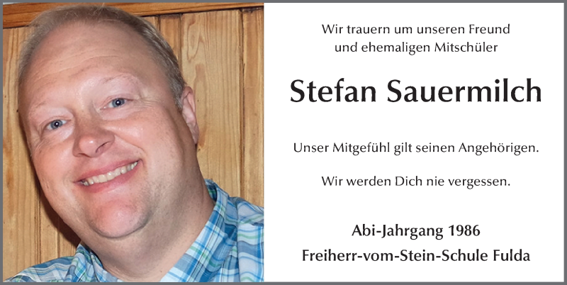  Traueranzeige für Stefan Sauermilch vom 30.01.2021 aus FZ