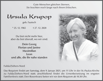 Traueranzeige von Ursula Krupop von FZ