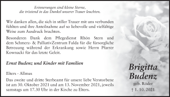 Traueranzeige von Brigitta Budenz von FZ