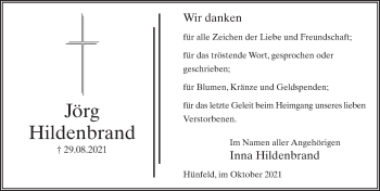 Traueranzeige von Jörg Hildenbrand von FZ