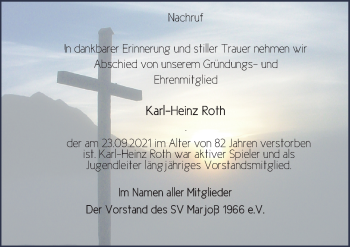 Traueranzeige von Karl-Heinz Roth von FZ