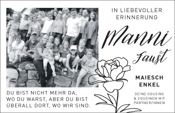 Traueranzeige von Manfred Faust von FZ