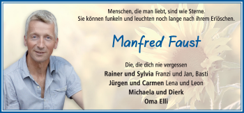 Traueranzeige von Manfred Faust von FZ