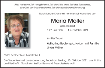 Traueranzeige von Maria Möller von FZ