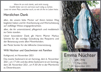 Traueranzeige von Emma Nüchter von FZ