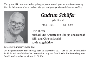 Traueranzeige von Gudrun Schäfer von FZ