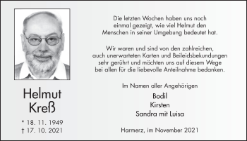 Traueranzeige von Helmut Kreß von FZ