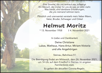 Traueranzeige von Helmut Moritz von FZ