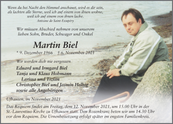 Traueranzeige von Martin Biel von FZ