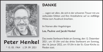 Traueranzeige von Peter Henkel von FZ