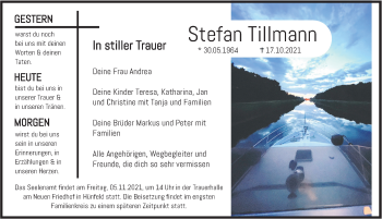 Traueranzeige von Stefan Tillmann von FZ