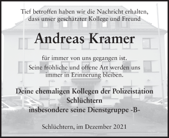 Traueranzeige von Andreas Kramer von FZ