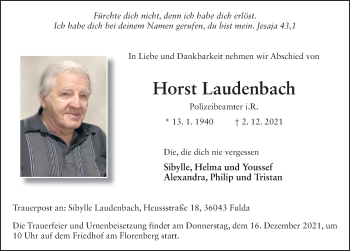 Traueranzeige von Horst Laudenbach von FZ