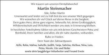 Traueranzeige von Martin Steinmacher von FZ