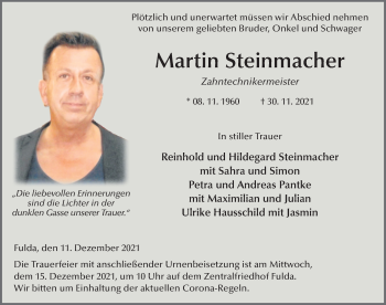 Traueranzeige von Martin Steinmacher von FZ