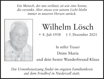 Traueranzeige von Wilhelm Lösch von FZ