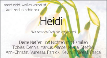 Traueranzeige von Heidi Gitter von FZ