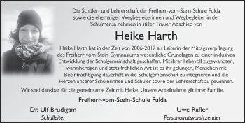 Traueranzeige von Heike Harth von FZ