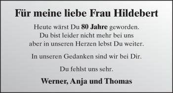 Traueranzeige von Hildebert Große-Allermann von FZ