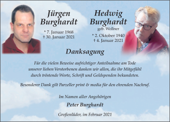 Traueranzeige von Jürgen Burghardt von FZ