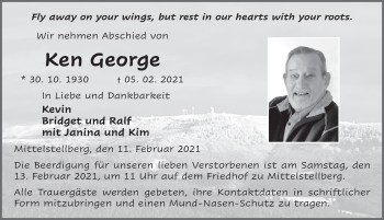 Traueranzeige von Ken George von FZ