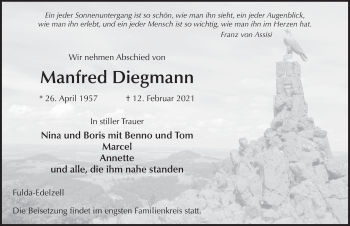 Traueranzeige von Manfred Diegmann von FZ