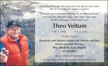 Traueranzeige von Theo Veltum von FZ