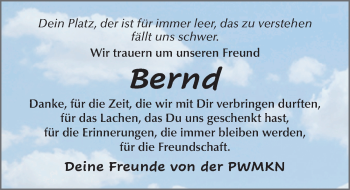 Traueranzeige von Bernd Pietzko von FZ