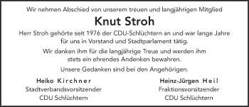 Traueranzeige von Knut Stroh von FZ