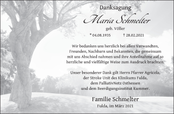 Traueranzeige von Maria Schmelter von FZ