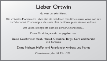 Traueranzeige von Ortwin Jörges von FZ