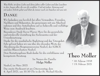 Traueranzeige von Theo Möller von FZ