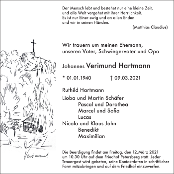 Traueranzeige von Verimund Hartmann von FZ