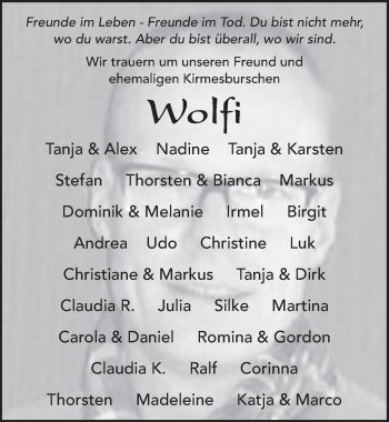 Traueranzeige von Wolfram Eckl von FZ