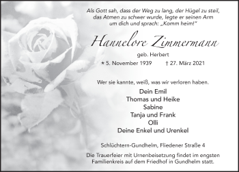 Traueranzeige von Hannelore Zimmermann von FZ