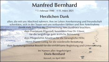 Traueranzeige von Manfred Bernhard von FZ